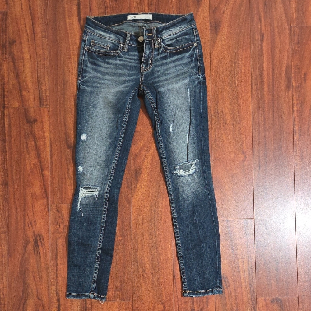 Kut from the Kloth Dark Wash Distressed Skinny Jeans